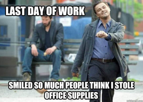 Leo DiCaprio - last day of work meme